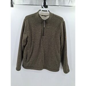 Orvis Sherpa Lined Fleece 1/4 Zip‎ Men's XL Pullover Sweater Olive Green Heavy